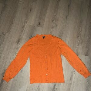 Ninety Orange Cardigan Sweater Women’s XL Button Front Scallop Neck